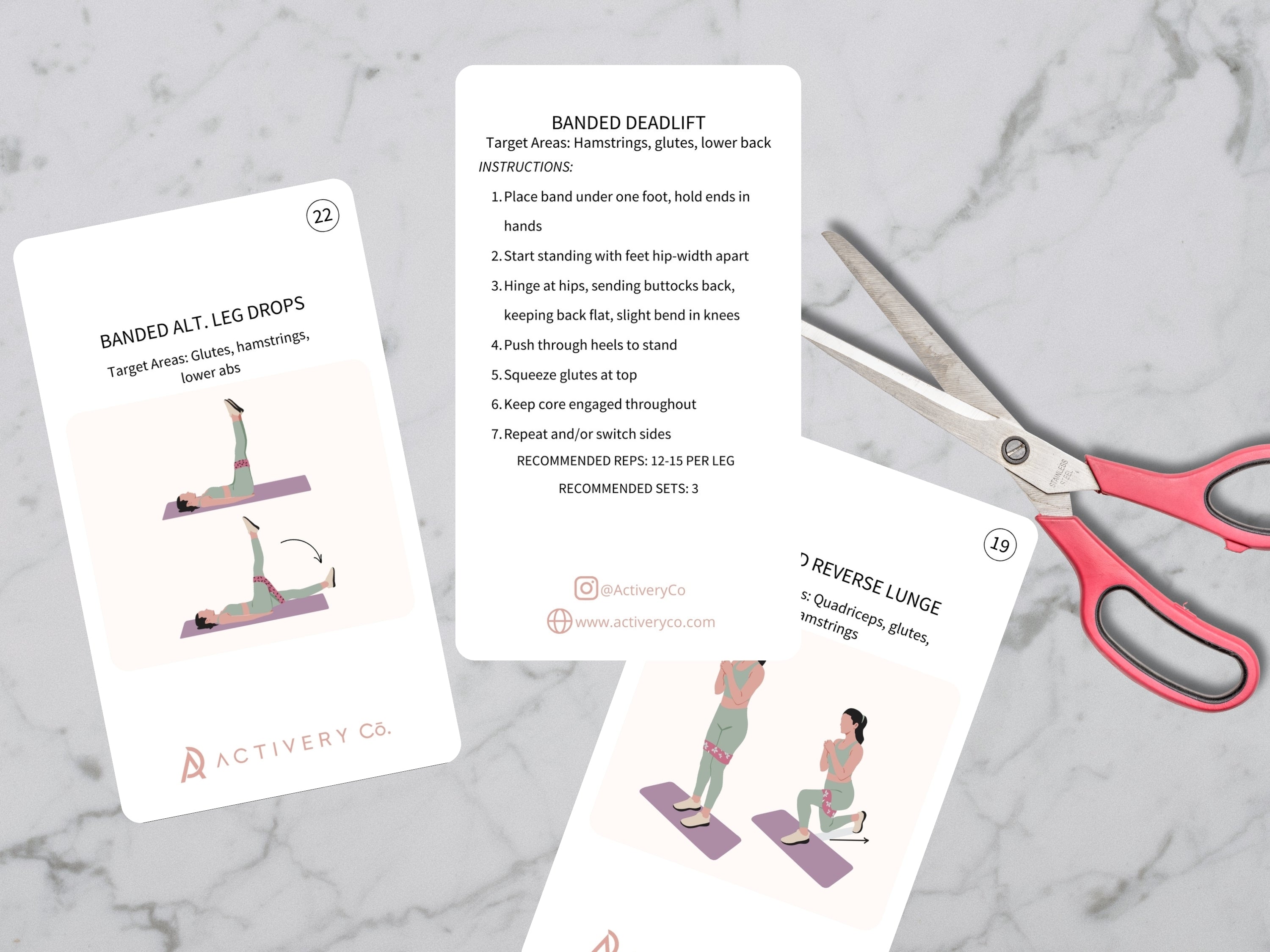 25 Resistance Band Exercise Cards