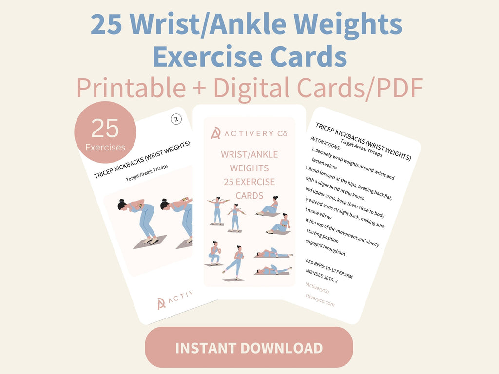 25 Wrist/Ankle Weights Exercise Cards