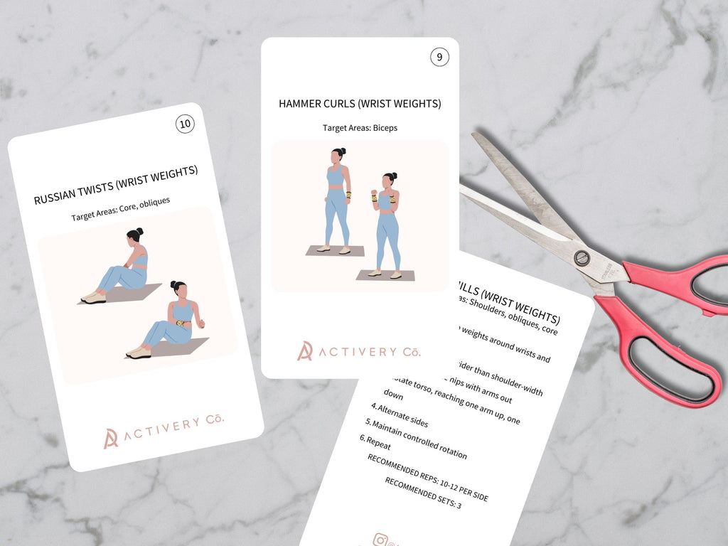 25 Wrist/Ankle Weights Exercise Cards