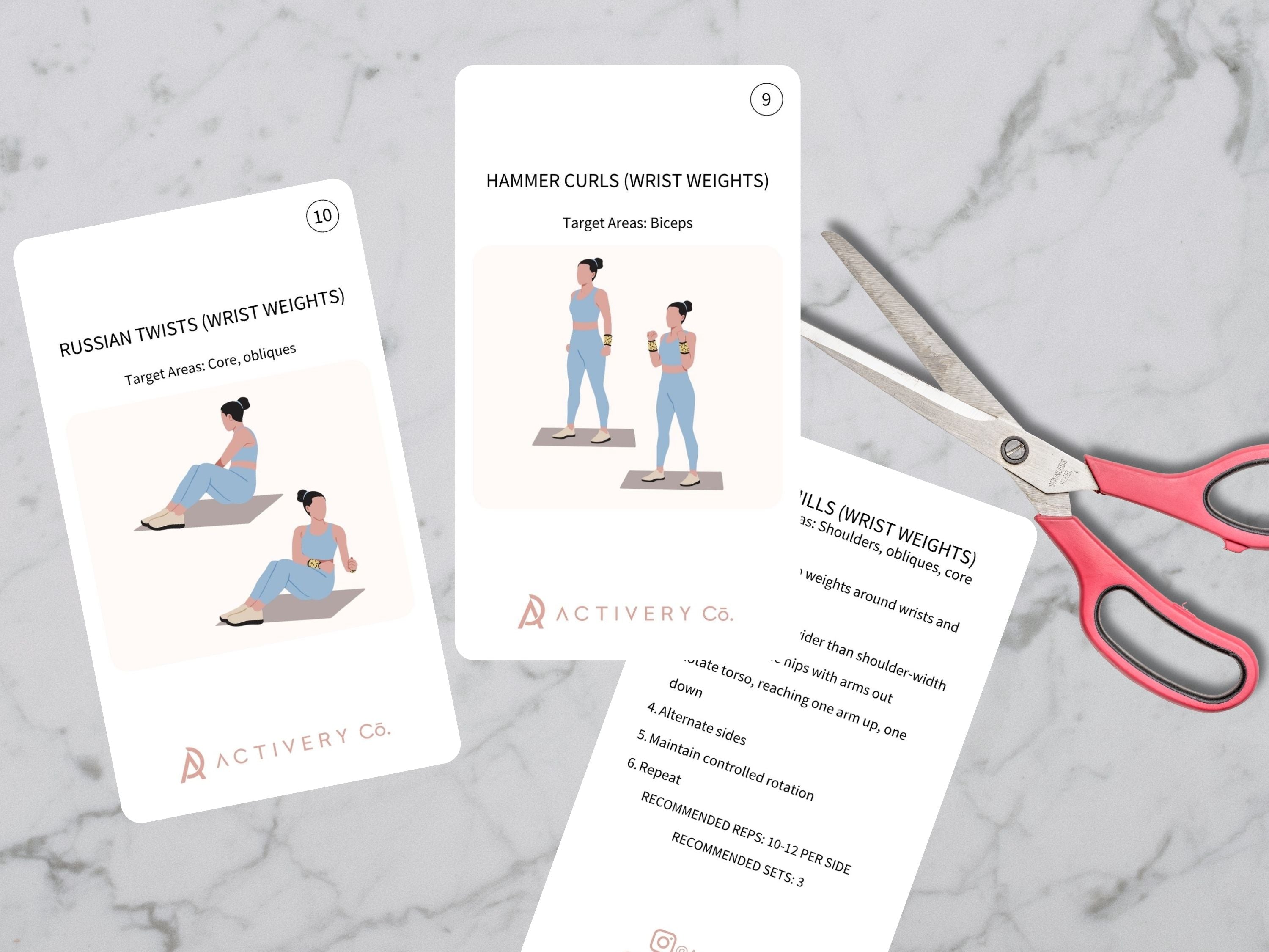 25 Wrist/Ankle Weights Exercise Cards