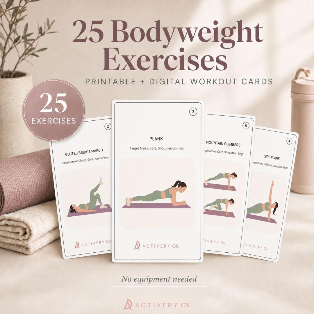 25 Bodyweight Workout Cards – No Equipment (Printable)