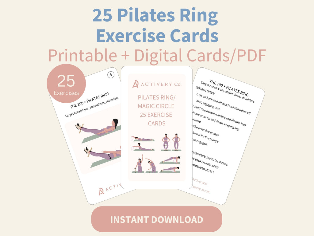 25 Pilates Ring Exercise Cards