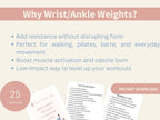 25 Wrist/Ankle Weights Exercise Cards