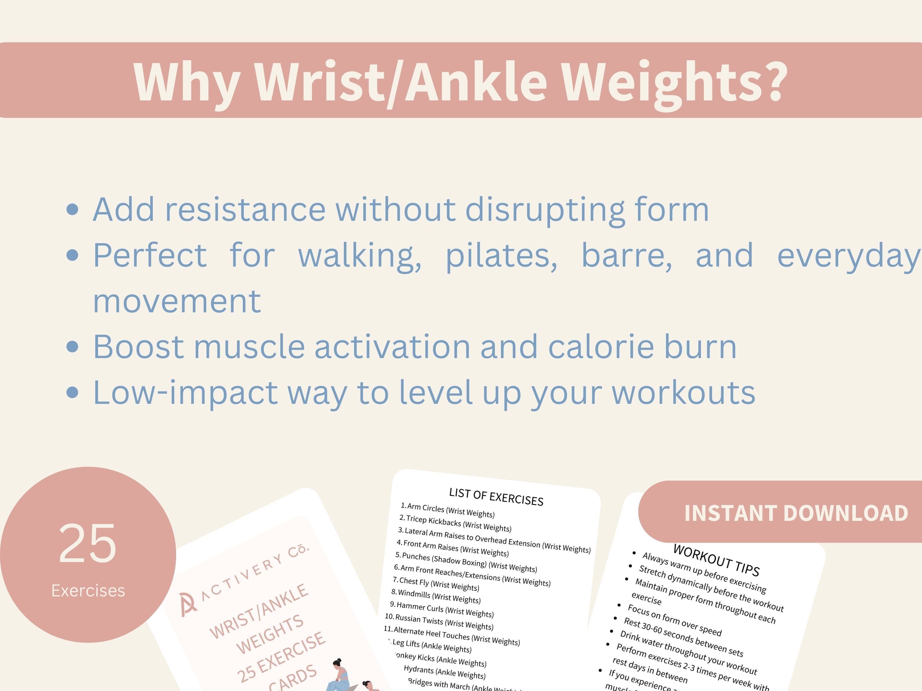 25 Wrist/Ankle Weights Exercise Cards