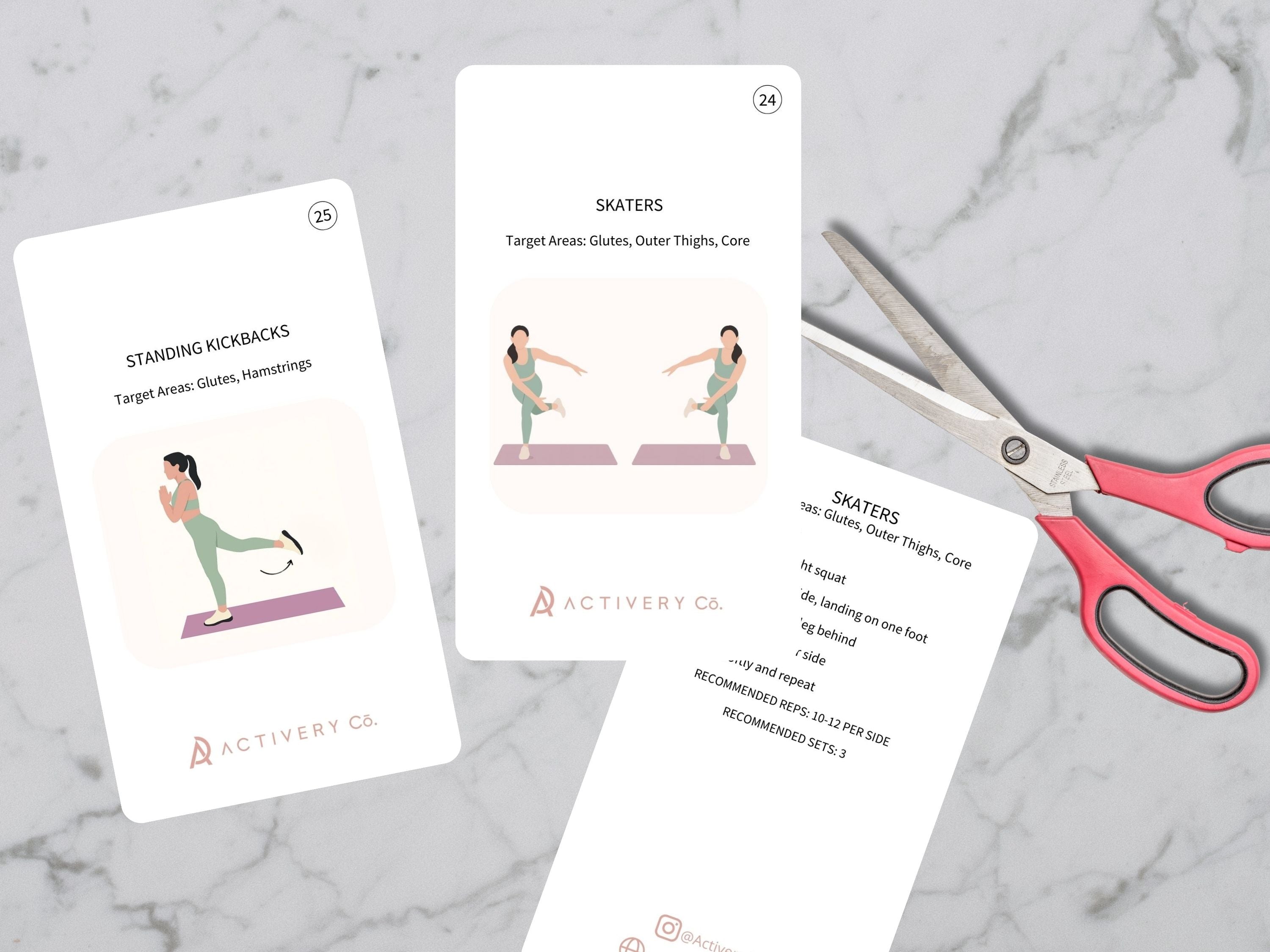 25 Bodyweight/ No Equipment Workout Exercise Cards