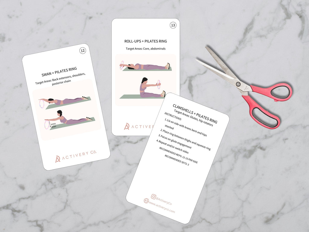 25 Pilates Ring Exercise Cards