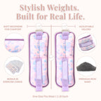 Purple Tie-Dye Wrist & Ankle Weights – 1LB Each + 25 Exercise Cards