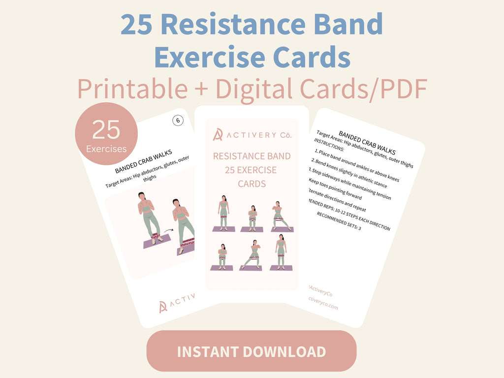25 Resistance Band Exercise Cards