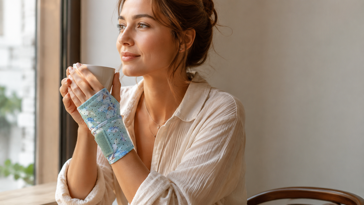 Sage Green Floral Wrist Brace for Women 2-pack