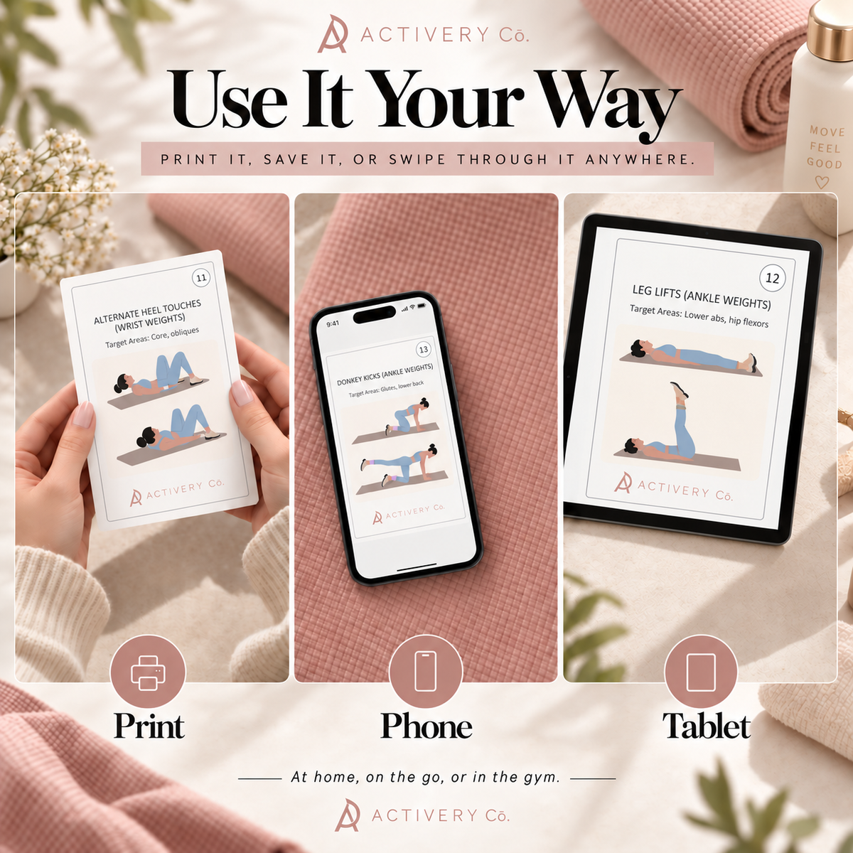 25 Wrist & Ankle Weight Workout Cards (Printable)