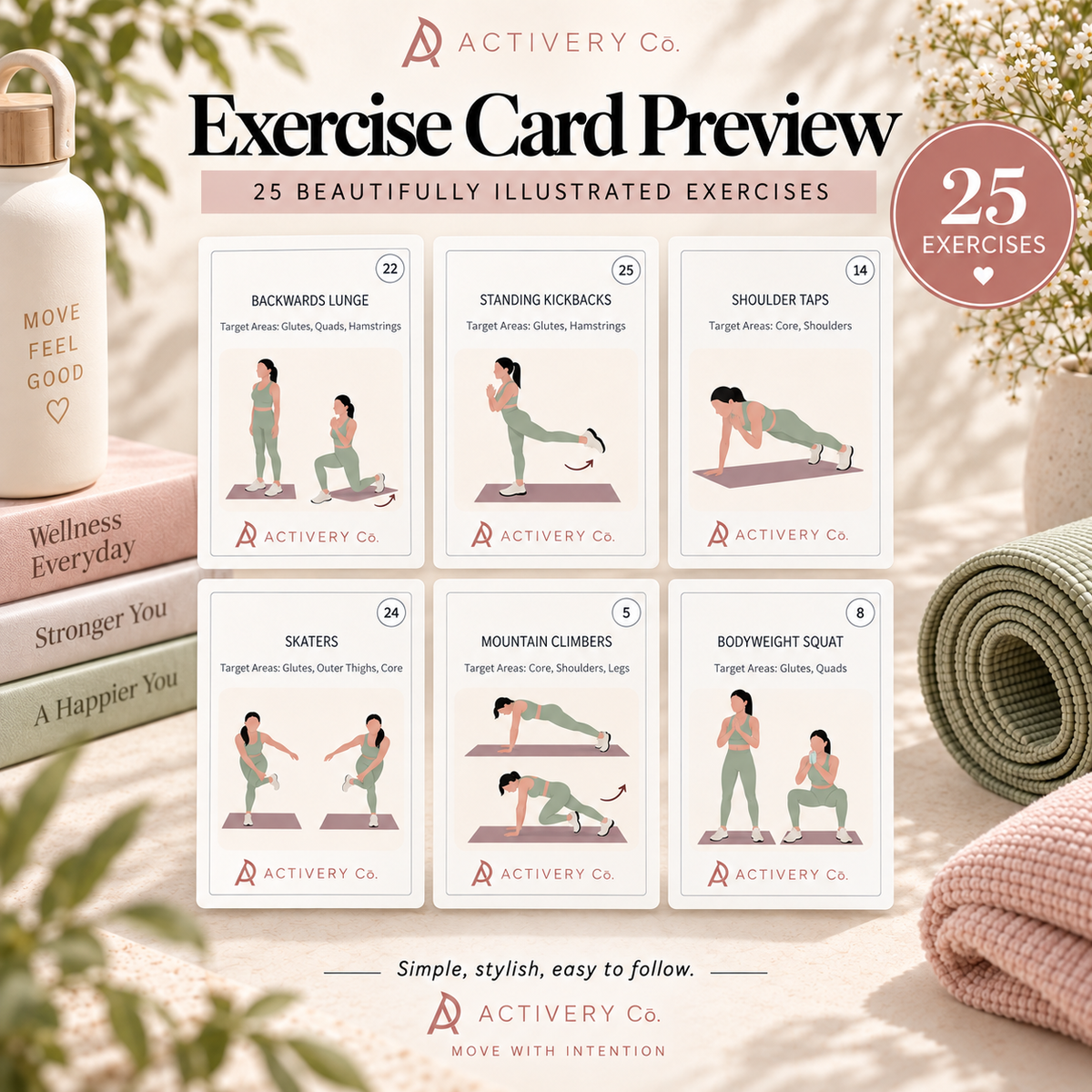 25 Bodyweight Workout Cards – No Equipment (Printable)