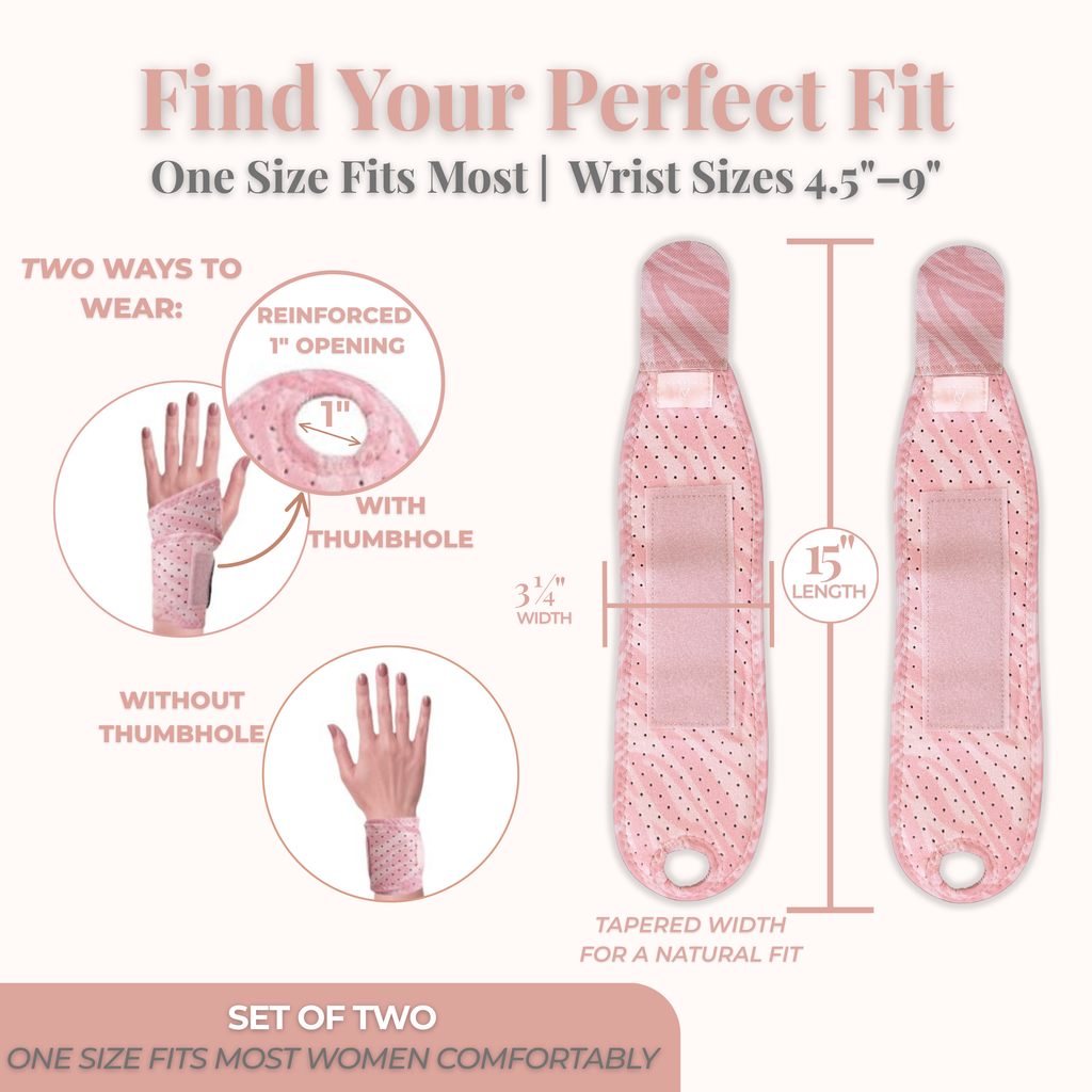 Pink Zebra Wrist Brace 2-pack