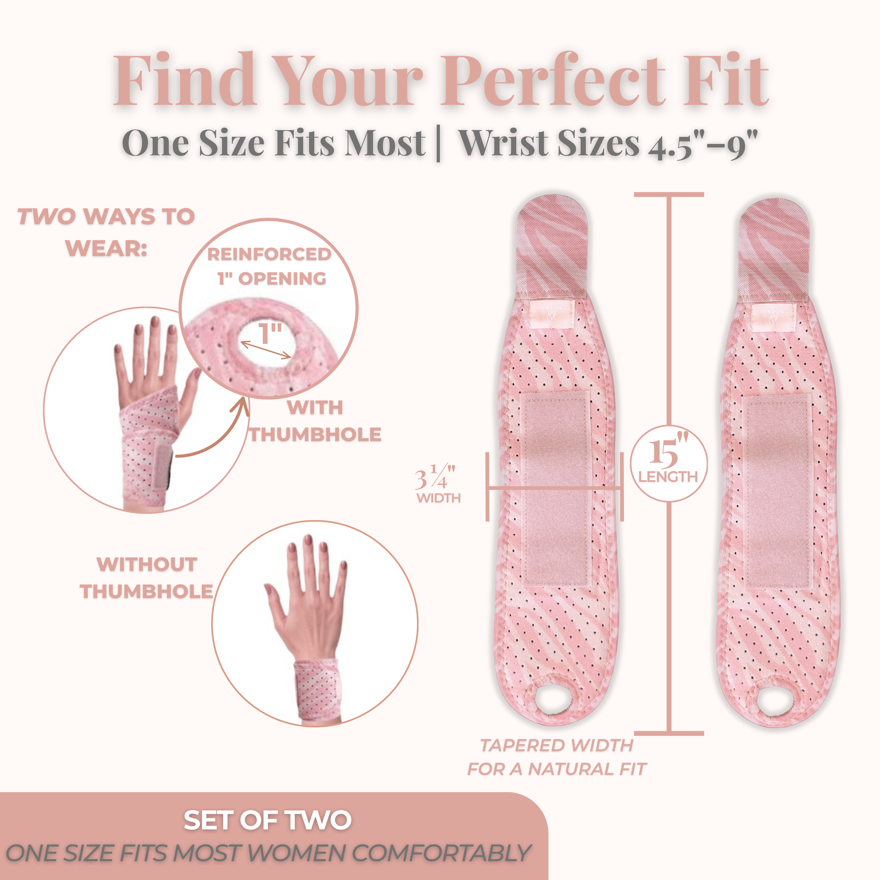 Pink Zebra Wrist Brace 2-pack