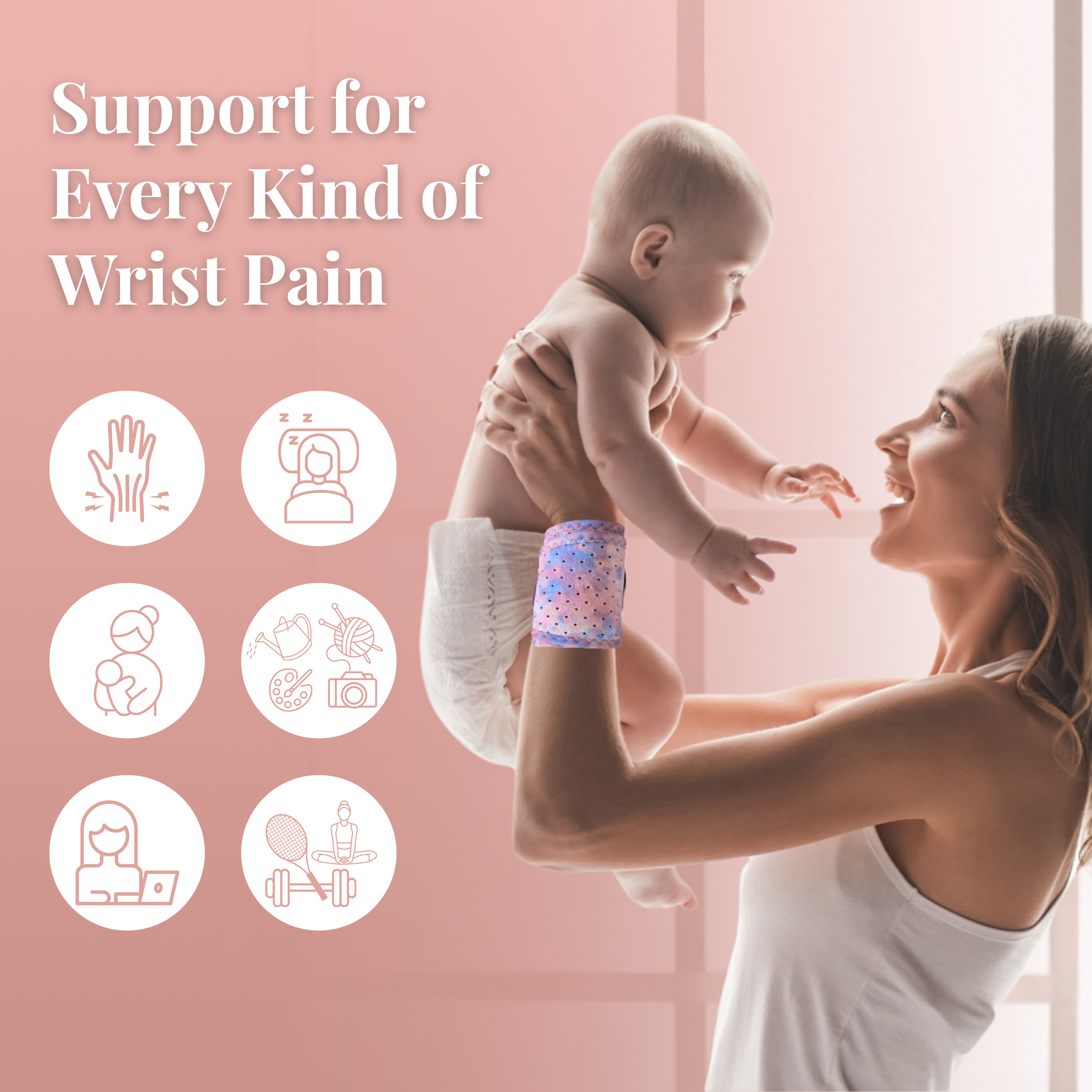 Purple Tie-Dye Wrist Brace 2-pack