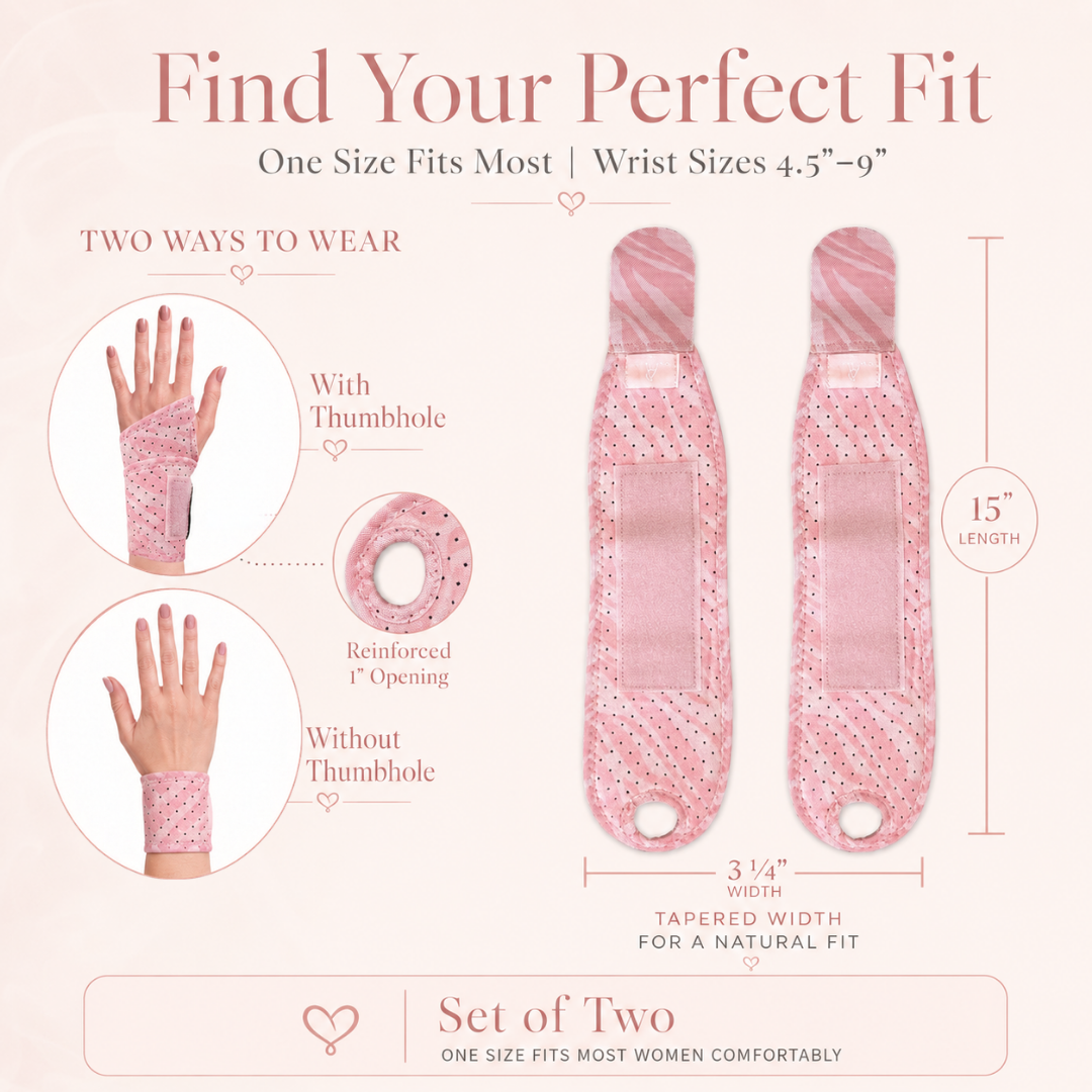Pink Zebra Wrist Brace for Women 2-pack