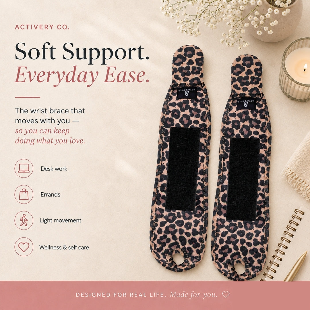 Leopard Print Wrist Brace for Women 2-pack