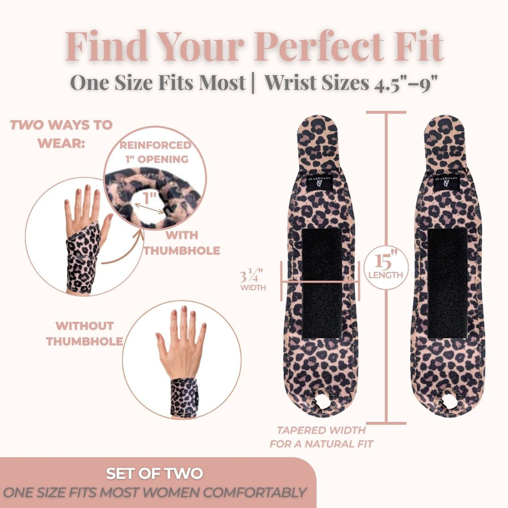 Leopard Print Wrist Brace 2-pack