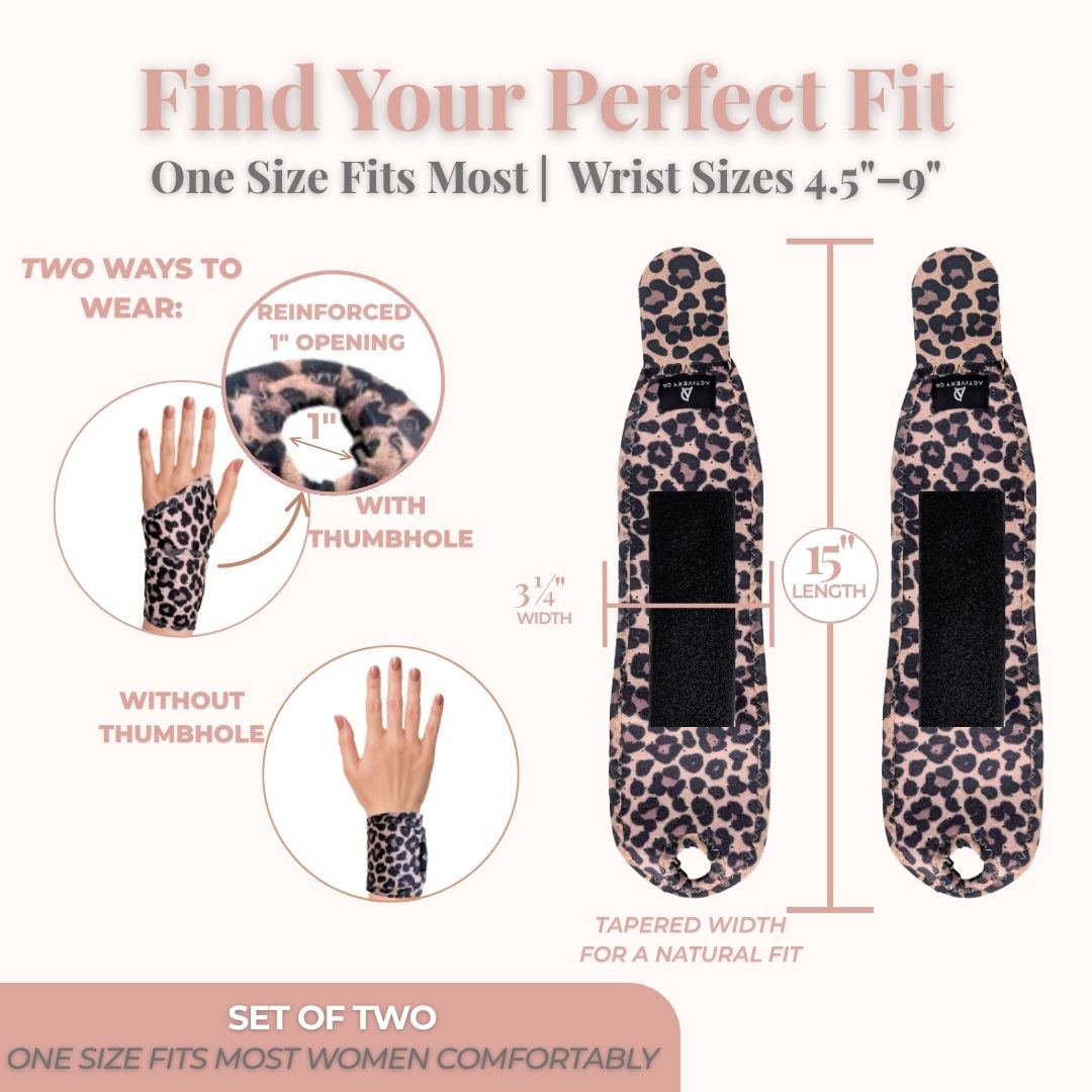 Leopard Print Wrist Brace 2-pack