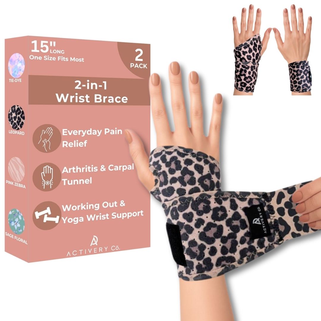 Leopard Print Wrist Brace 2-pack
