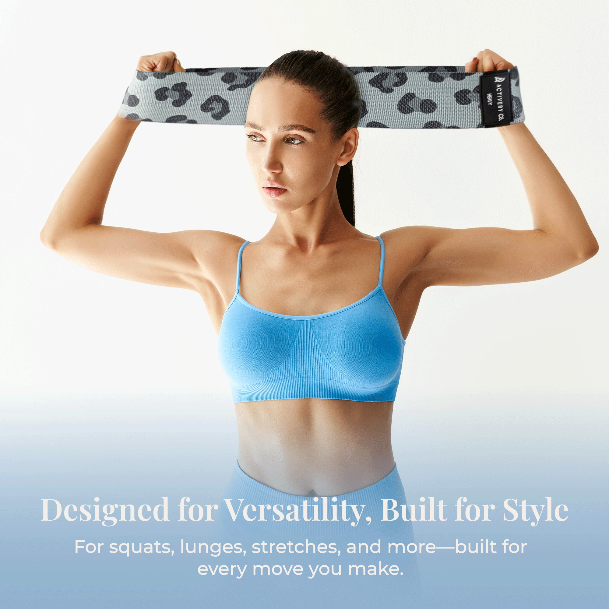 Leopard Print Resistance Bands Set: 3-Piece Fabric Booty Bands + 25 Exercise Cards