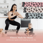 Leopard Print Resistance Bands Set: 3-Piece Fabric Booty Bands + 25 Exercise Cards