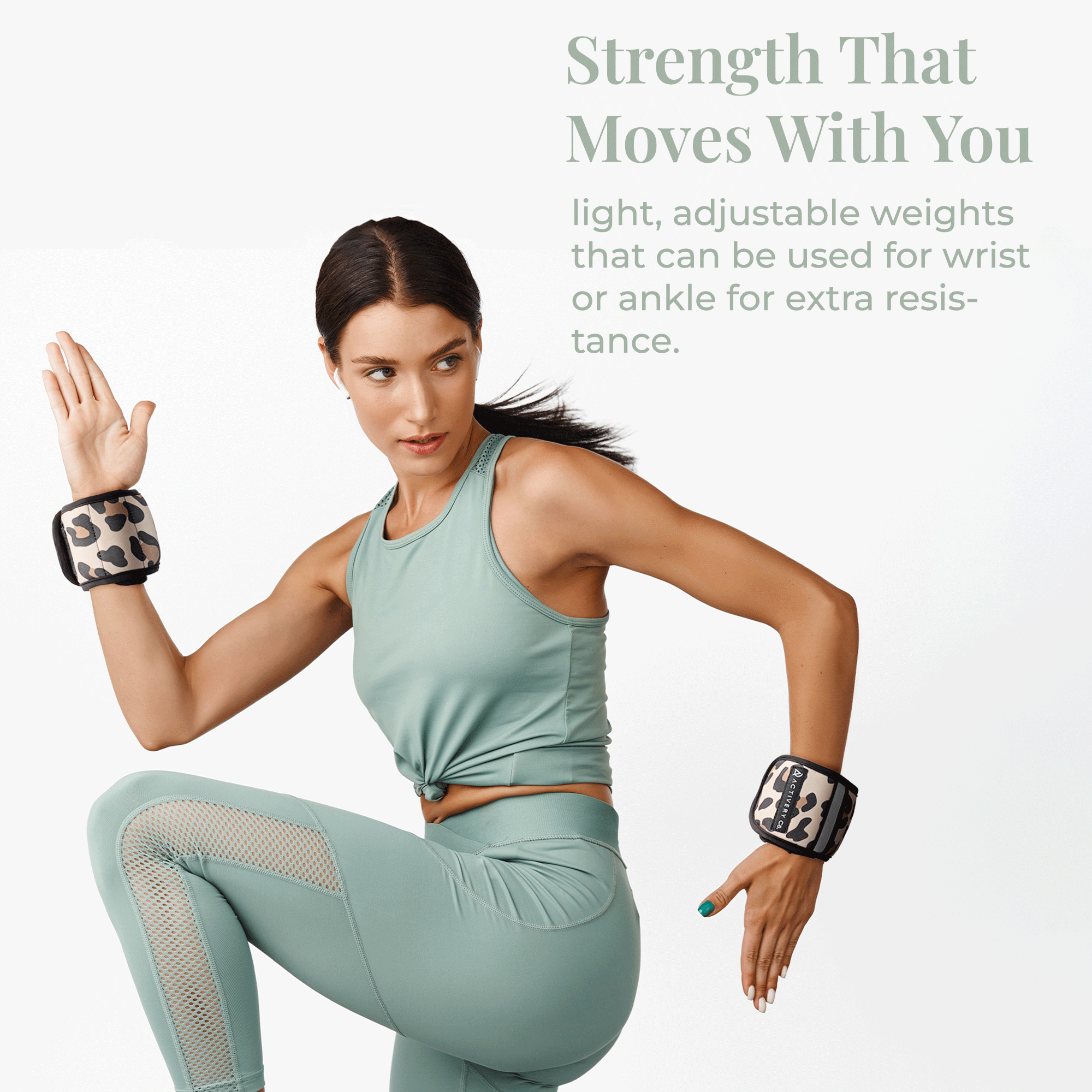 Leopard Wrist & Ankle Weights – 1LB Each + 25 Exercise Cards
